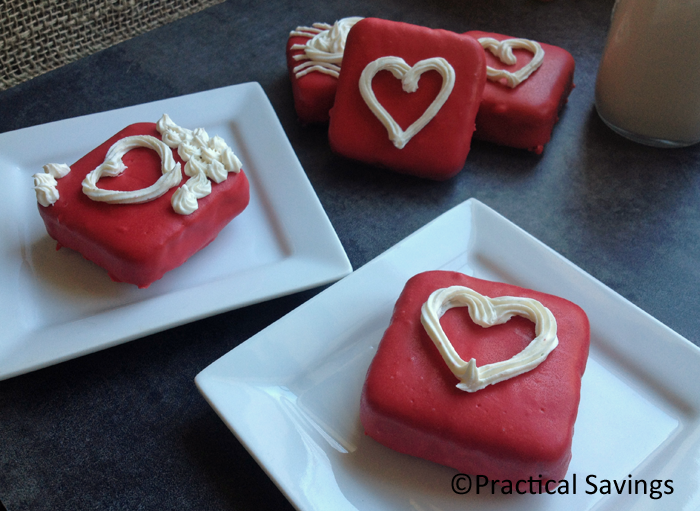 Personal sized Valentine's Day Brownie Cakes