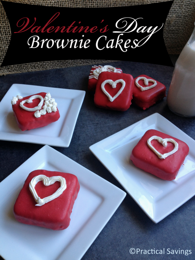 Looking for a simple, easy Valentine's Day treat? Make these personal sized Valentine's Day brownie cakes.